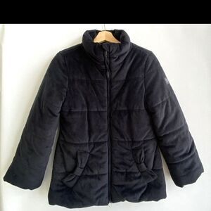 Calvin Klein Black Veluor Bow Packets Puffer Jacket